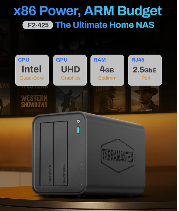 Serveur NAS TerraMaster F2-425 2 Baies – Intel N5095, 4 Go DDR4, 2.5GbE photo 4