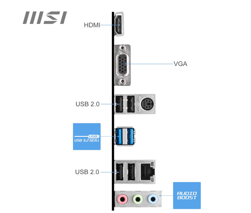 Carte Mère Micro‑ATX Intel LGA 1700 DDR4 PCIe 4.0 MSI PRO H610M‑E DDR4 photo 6