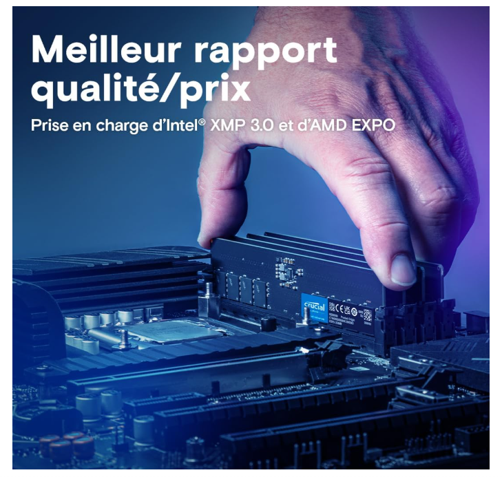 Mémoire RAM DDR5 8 Go 5600 MHz CL46 pour PC Crucial Crucial photo 5