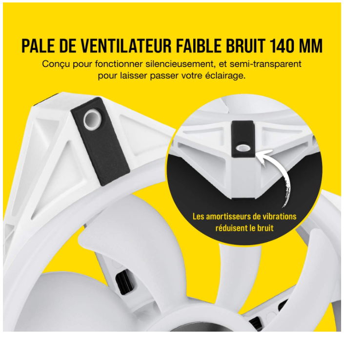 Kit de 2 Ventilateurs Boîtier RGB 140 mm avec Contrôleur Corsair QL140 RGB photo 8