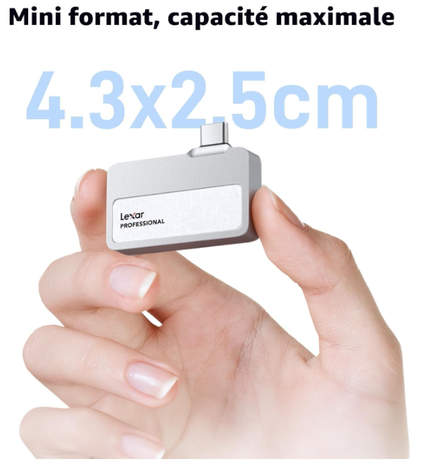 SSD Portable 2 To Haute Vitesse USB Lexar Professional GO photo 3