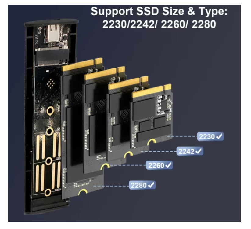 Boîtier SSD M.2 NVMe Externe USB-C 3.1 Gen2 Airplus TN07 photo 6