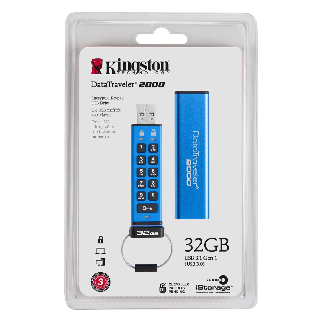 Kingston DataTraveler 2000 – Clé USB 3.0 Chiffrée 32GB avec Clavier PIN photo 4