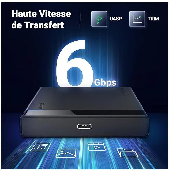 Boîtier Externe UGREEN USB-C vers SATA 2.5" HDD/SSD photo 4