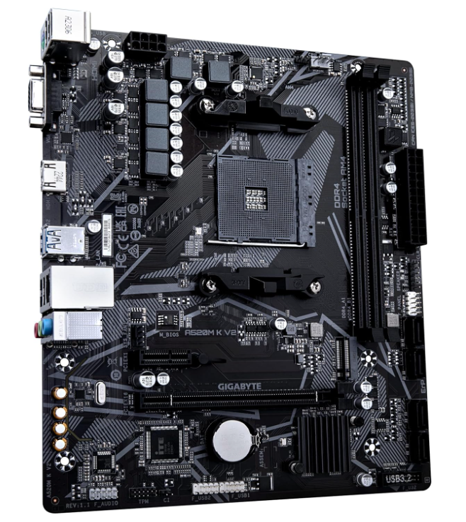 Carte Mère Micro‑ATX AMD AM4 DDR4 M.2 PCIe Gen3 GIGABYTE A520M K V2 photo 4