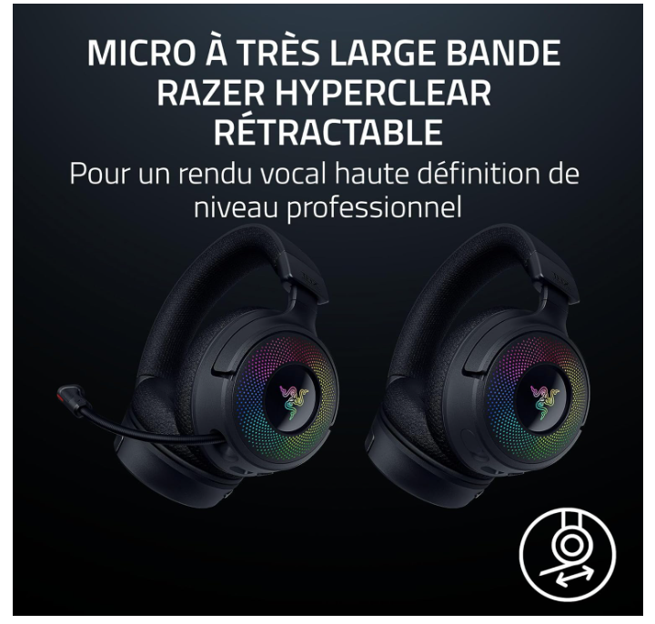 Casque Gaming Sans Fil Bluetooth RGB Razer Kraken V4 photo 5