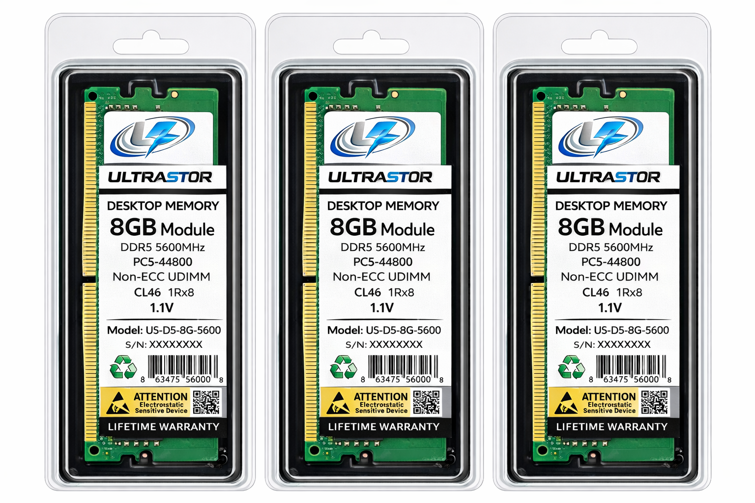 Barrette Mémoire ULTRASTOR 8 Go DDR5-5600 SODIMM photo 2