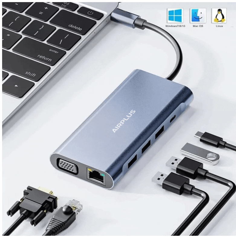 Adaptateur USB-C Multiport 11-en-1 Airplus CX11B photo 5