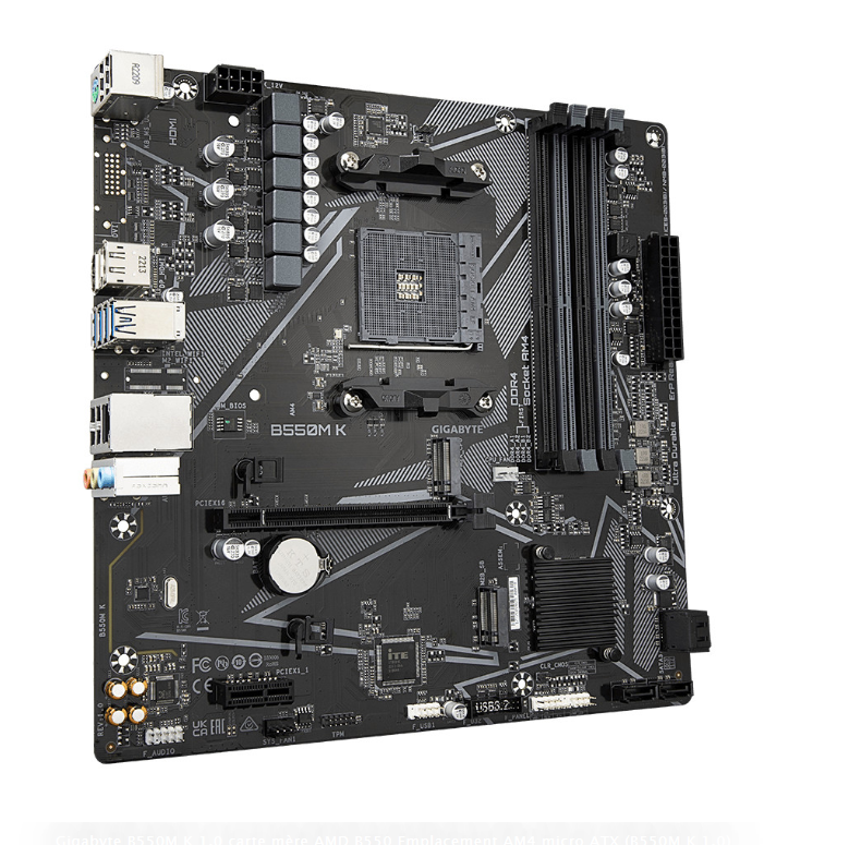 Carte Mère Micro‑ATX AMD AM4 DDR4 PCIe 4.0 GIGABYTE B550M K photo 3