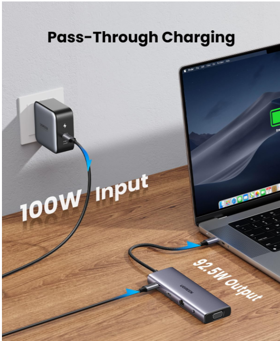 Hub USB-C UGREEN 10 en 1 Multiport – HDMI 4K / VGA / RJ45 / PD 100W photo 3