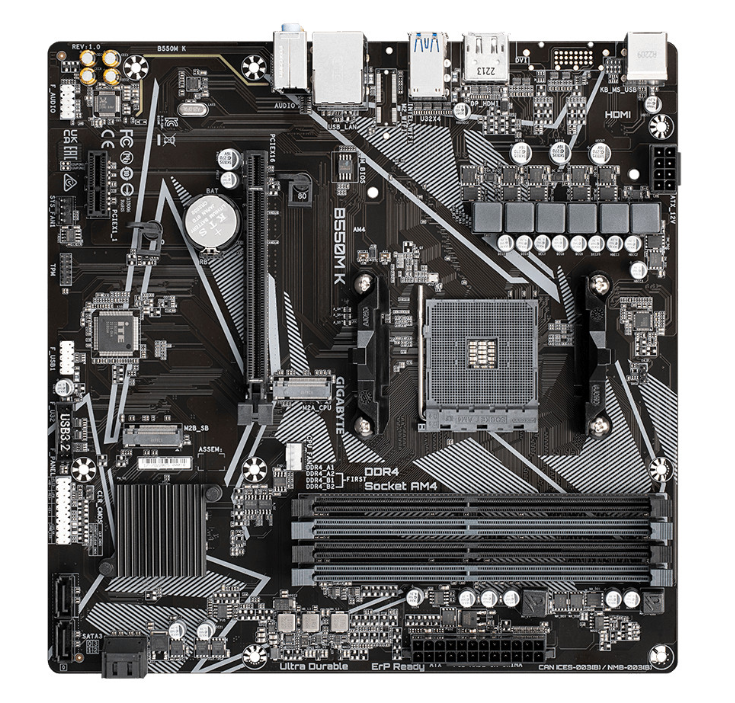 Carte Mère Micro‑ATX AMD AM4 DDR4 PCIe 4.0 GIGABYTE B550M K photo 4