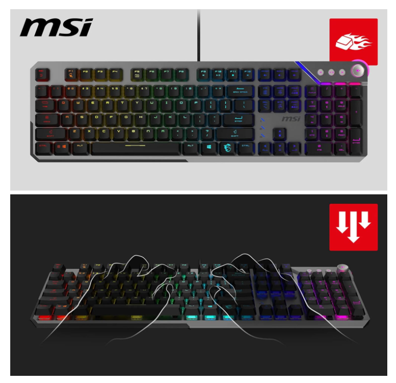 Clavier Gaming Mécanique Silencieux RGB AZERTY MSI STRIKE 600 SILENT photo 3