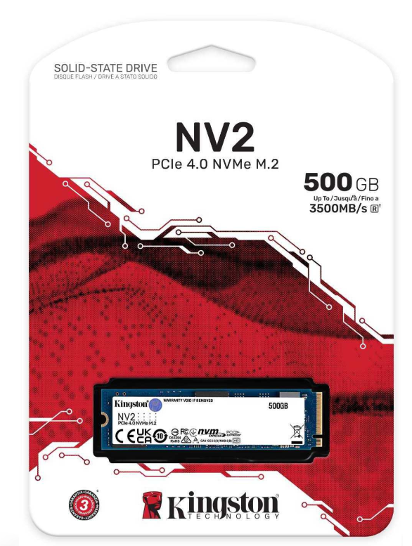 SSD Interne M.2 NVMe PCIe Gen4 500 Go Kingston NV2