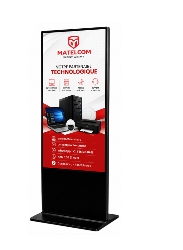 Totem Digital Vertical Tactile Interactif 55" 4K UHD Android 11 – 4 Go / 64 Go
