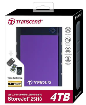 Disque Dur Externe Portable Antichoc USB 3.1 Transcend StoreJet 25H3