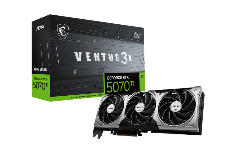 Carte Graphique Gaming & Création 16 Go GDDR7 MSI GeForce RTX 5070 Ti 16G VENTUS 3X OC