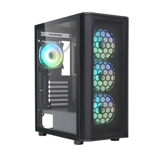 Boîtier Gaming Moyen Tour ARGB avec verre trempé Hybrok CARBON ATX Noir