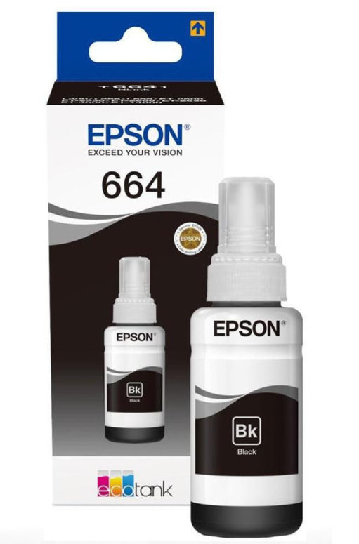 Bouteille d’encre Epson 664 BK Noir d’origine