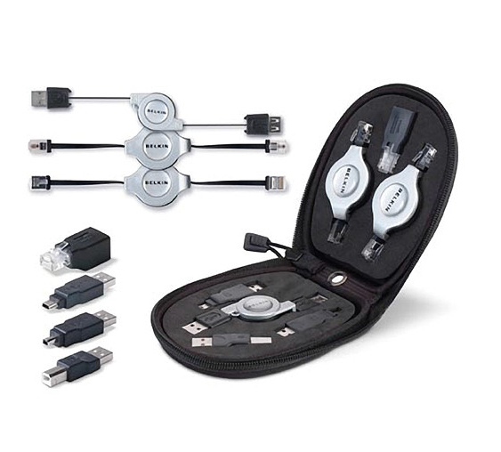 7-in-1 RetractaKit de Voyage Belkin 7-en-1 Câbles Rétractablesble Cable Travel Pack